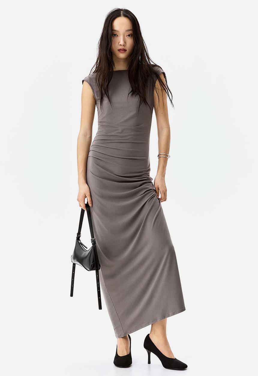 H&M - Draped bodycon dress - dark grey