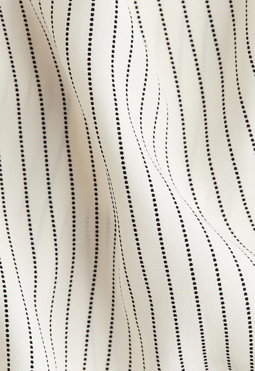 H&M - Oversized viscose blouse -  cream/striped 