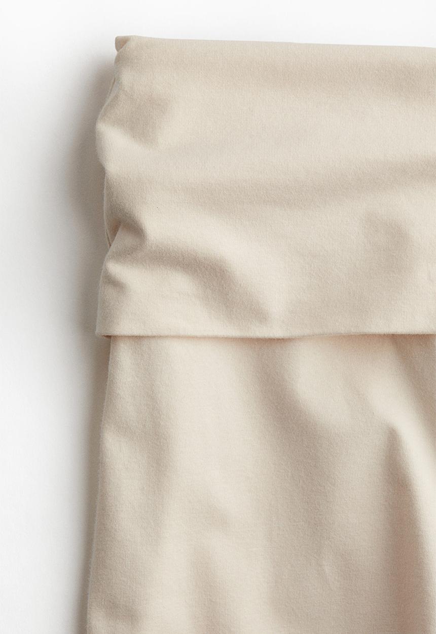 H&M - Foldover-waist jersey trousers - light beige