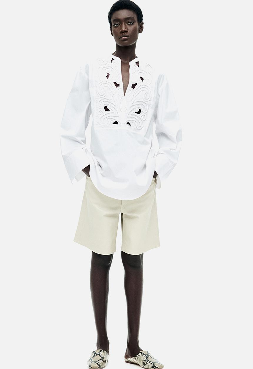 H&M - Broderie anglaise blouse - white