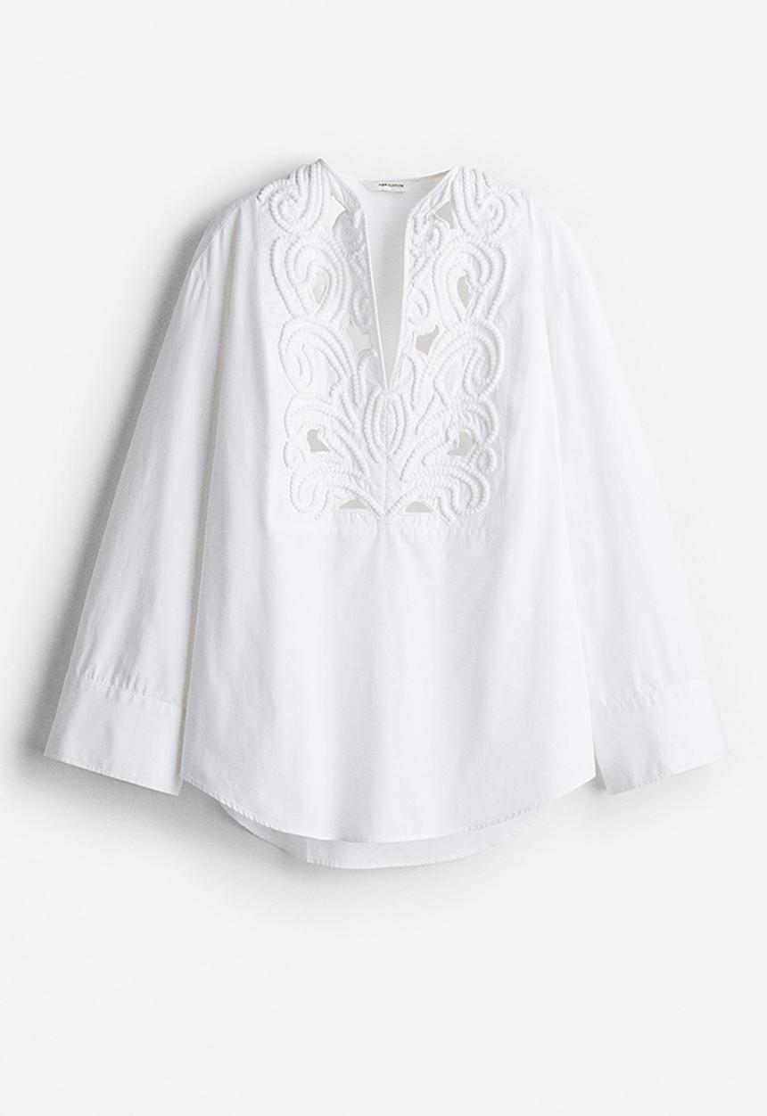 H&M - Broderie anglaise blouse - white