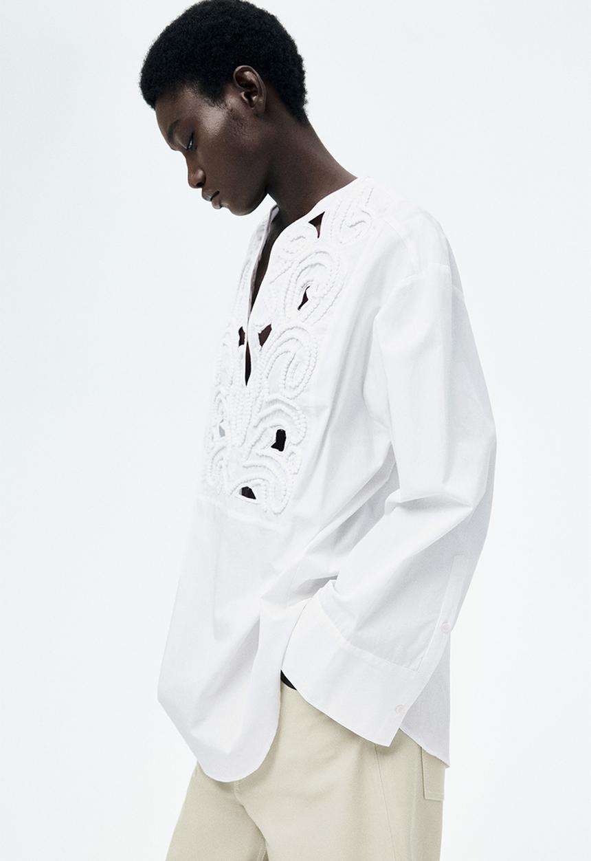 H&M - Broderie anglaise blouse - white
