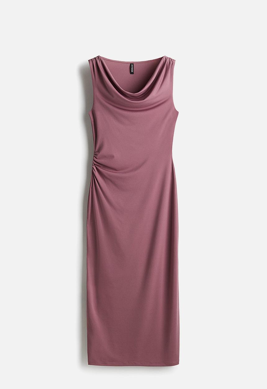 H&M - Draped midi dress - dusty pink
