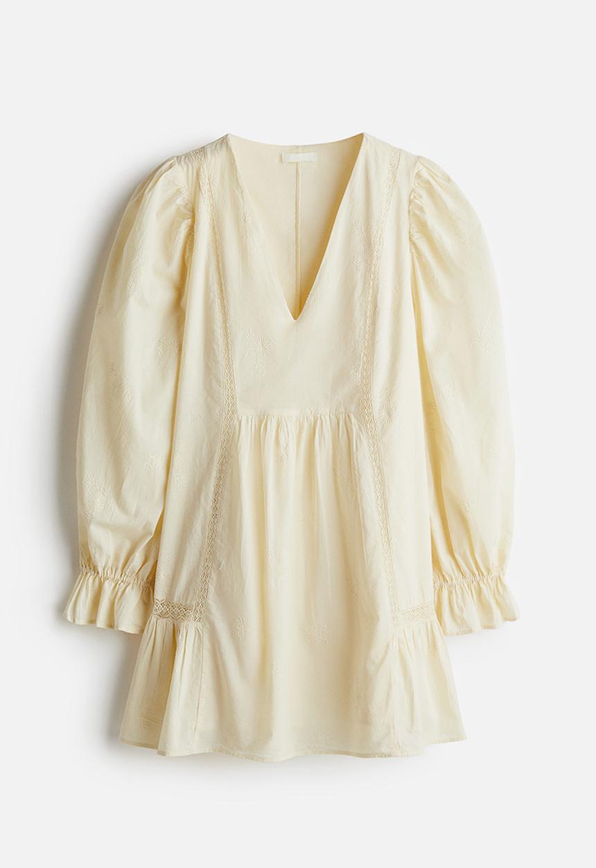 H&M - Cotton tunic dress - pale yellow