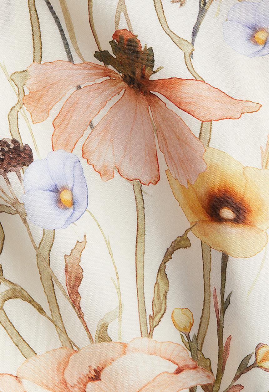 H&M - Floral-motif shirt - multi,white