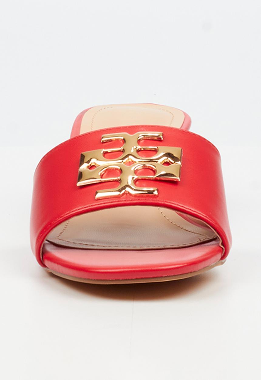 Miss Black - Bina 1 block heel mule - red
