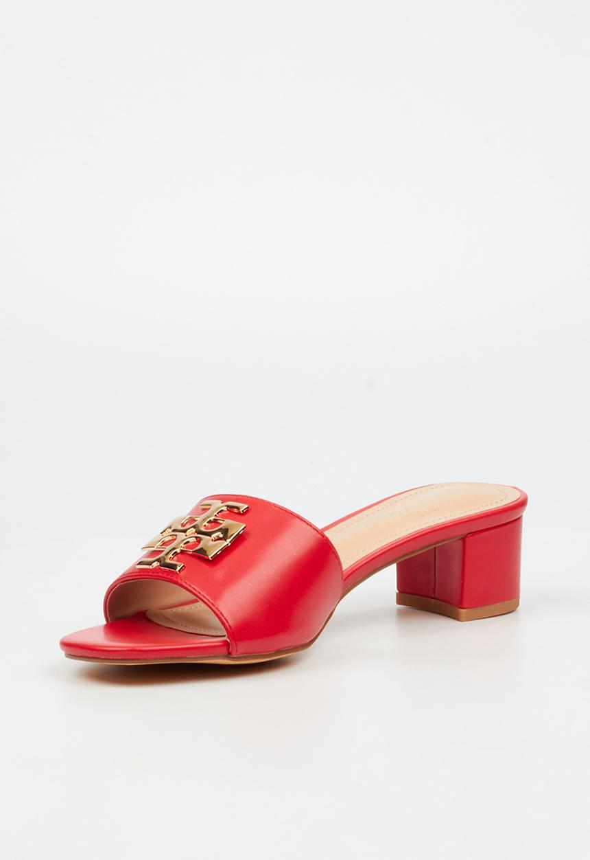 Miss Black - Bina 1 block heel mule - red