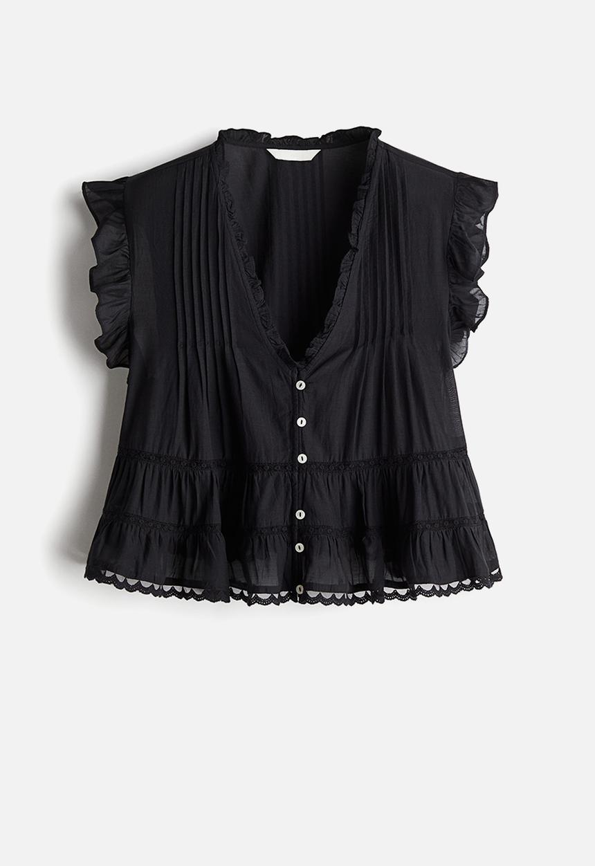 H&M - Pintucked blouse - black