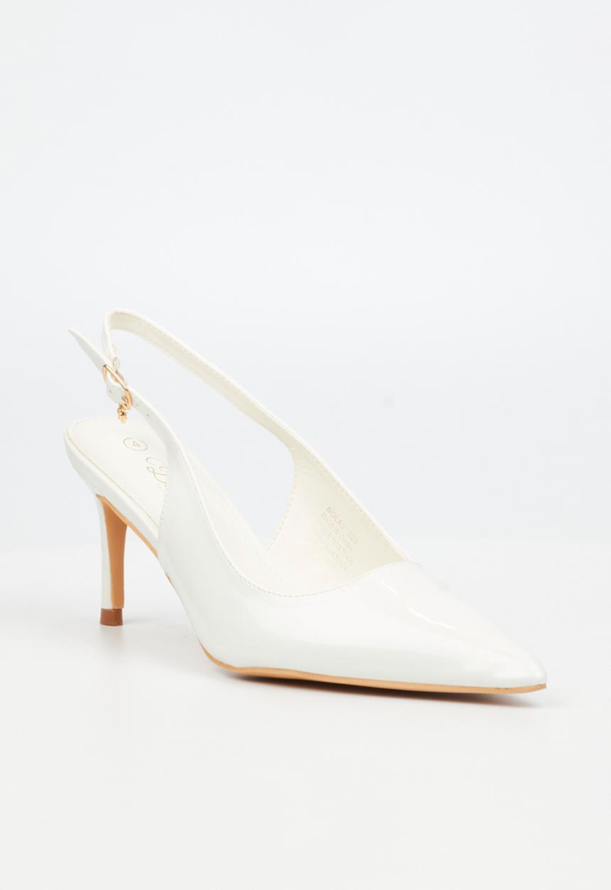Miss Black - Nola 3 slingback low heel - white