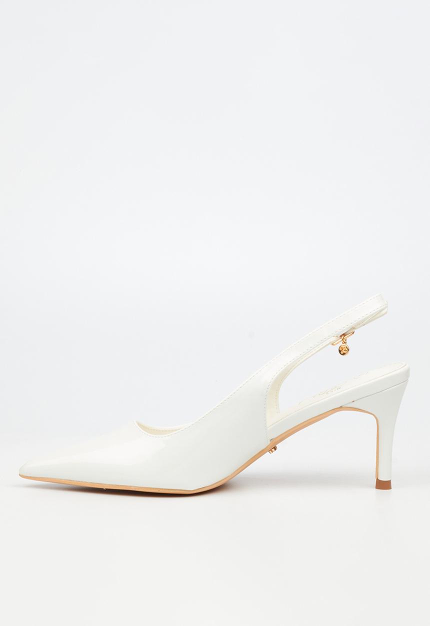 Miss Black - Nola 3 slingback low heel - white