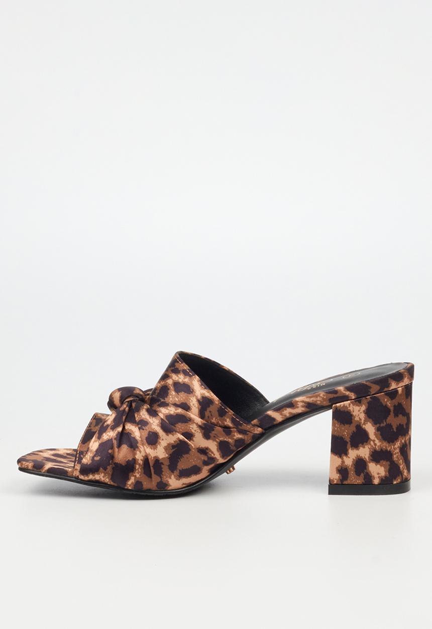 Miss Black - Nolwazi 1 block heel mule - leopard