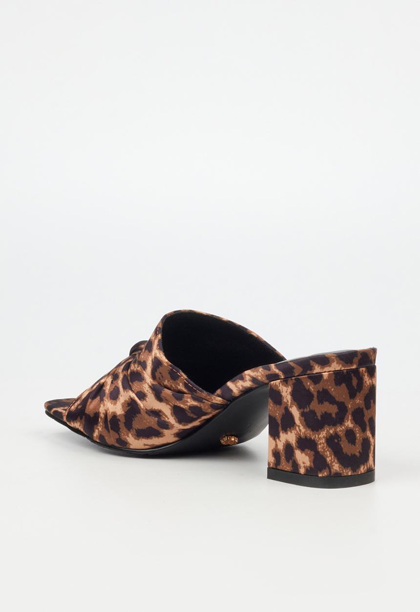 Miss Black - Nolwazi 1 block heel mule - leopard