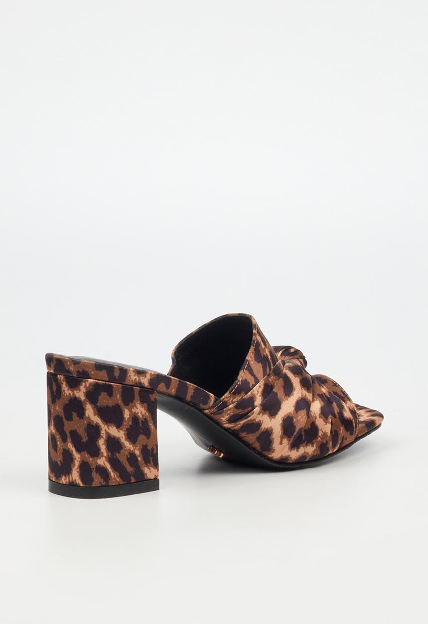 Miss Black - Nolwazi 1 block heel mule - leopard