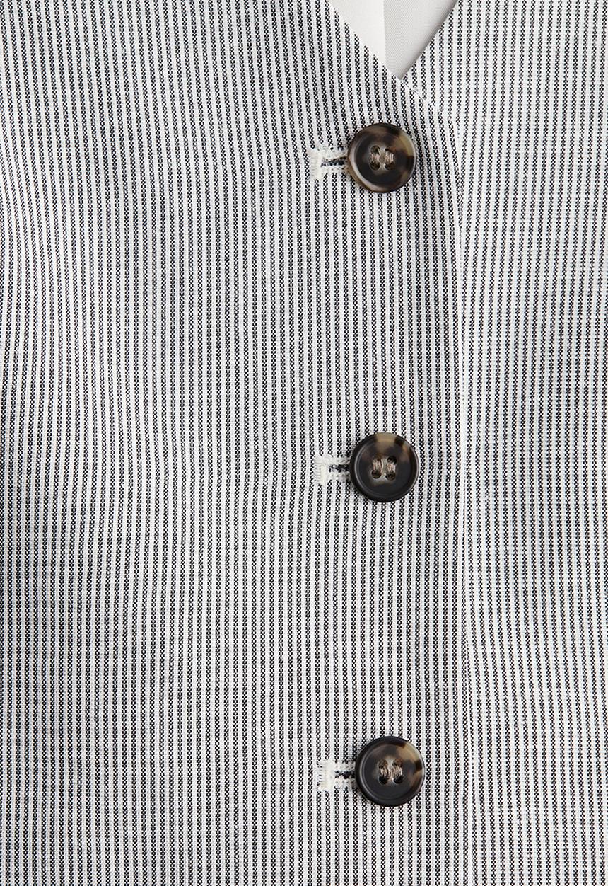 H&M - Tailored suit waistcoat - white/black striped 