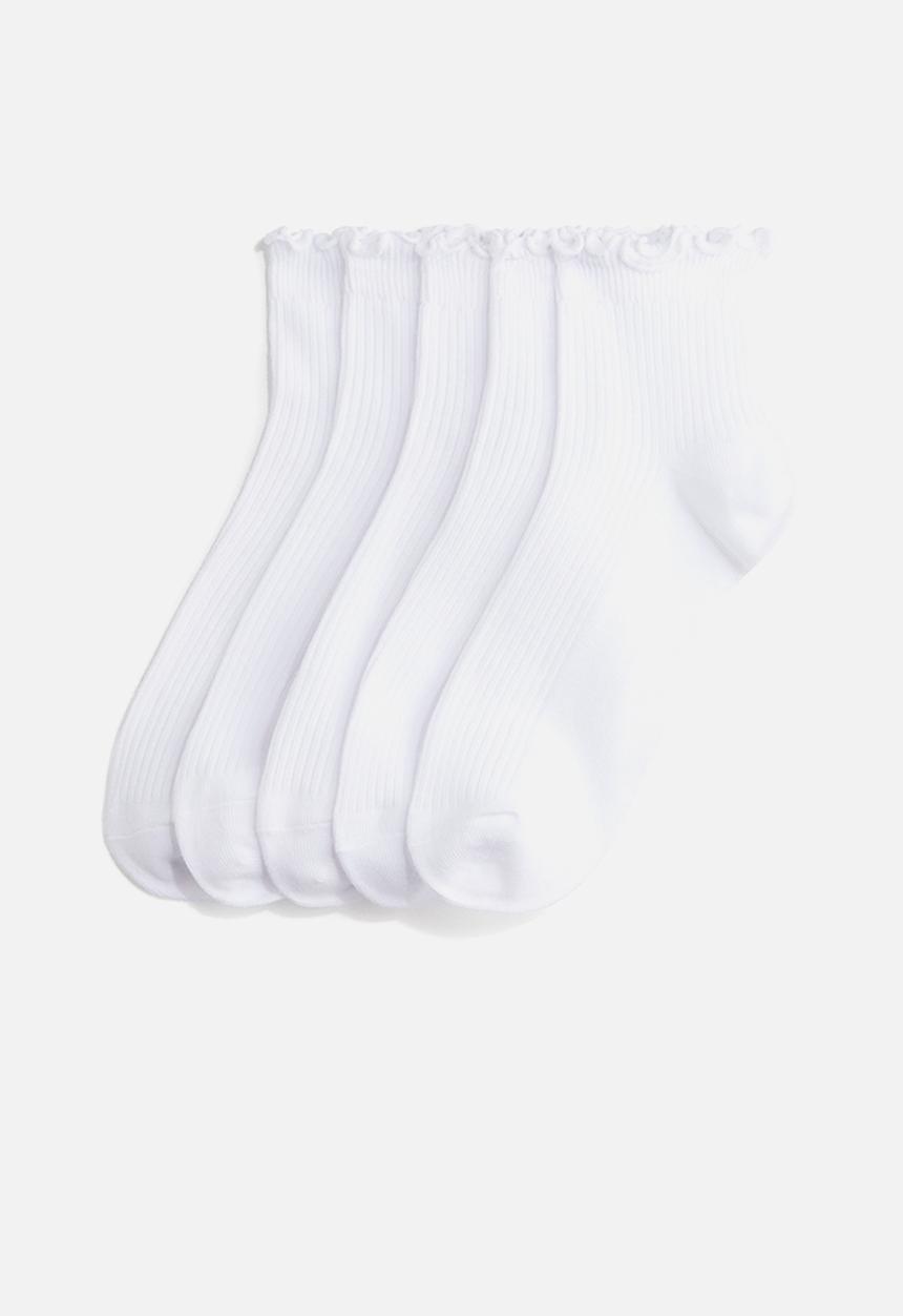 H&M - 5-pack ankle socks - white