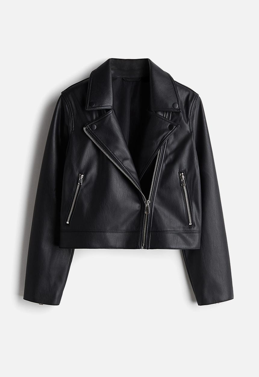 H&M - Short biker jacket - black