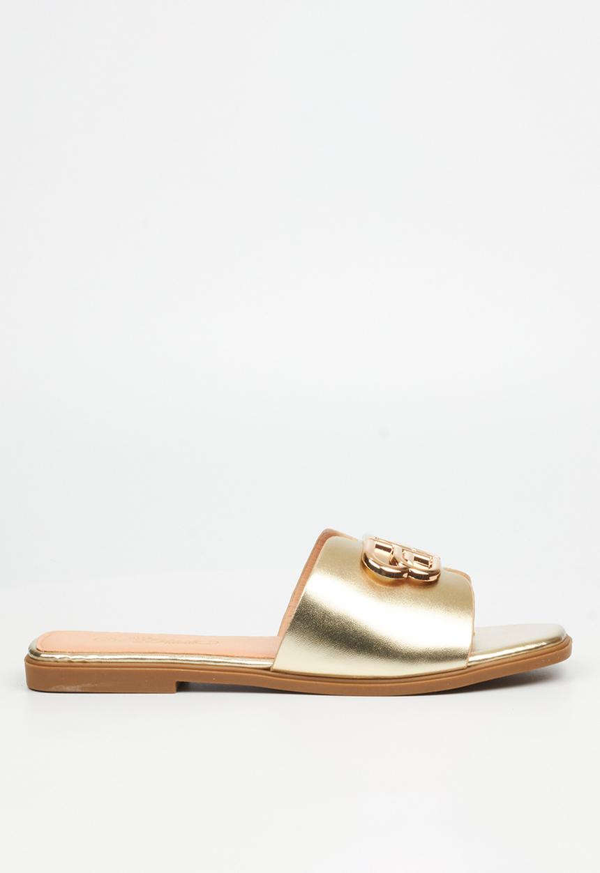 Miss Black - Syrup 1 flat sandal - gold
