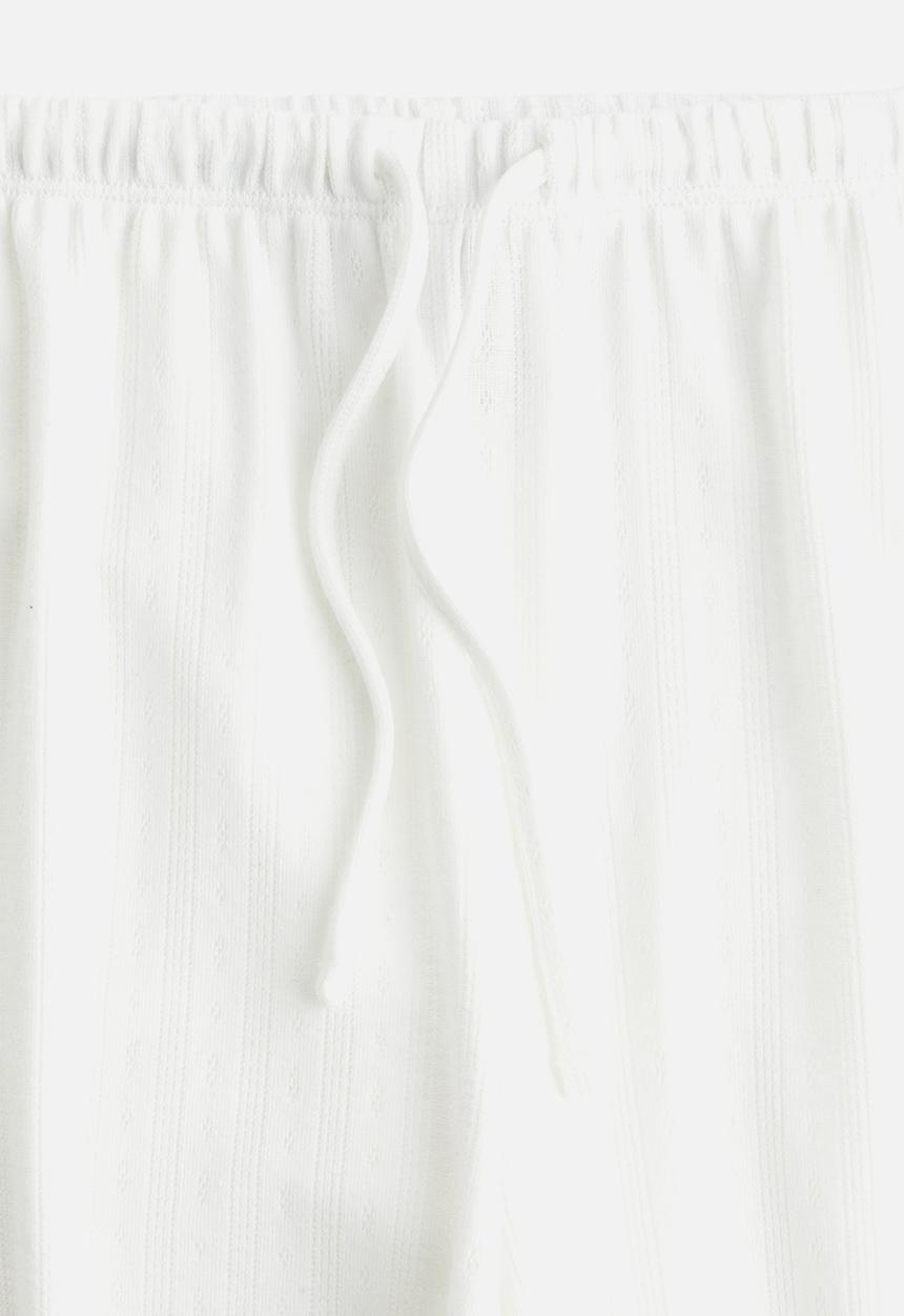 H&M - Wide drawstring trousers - white