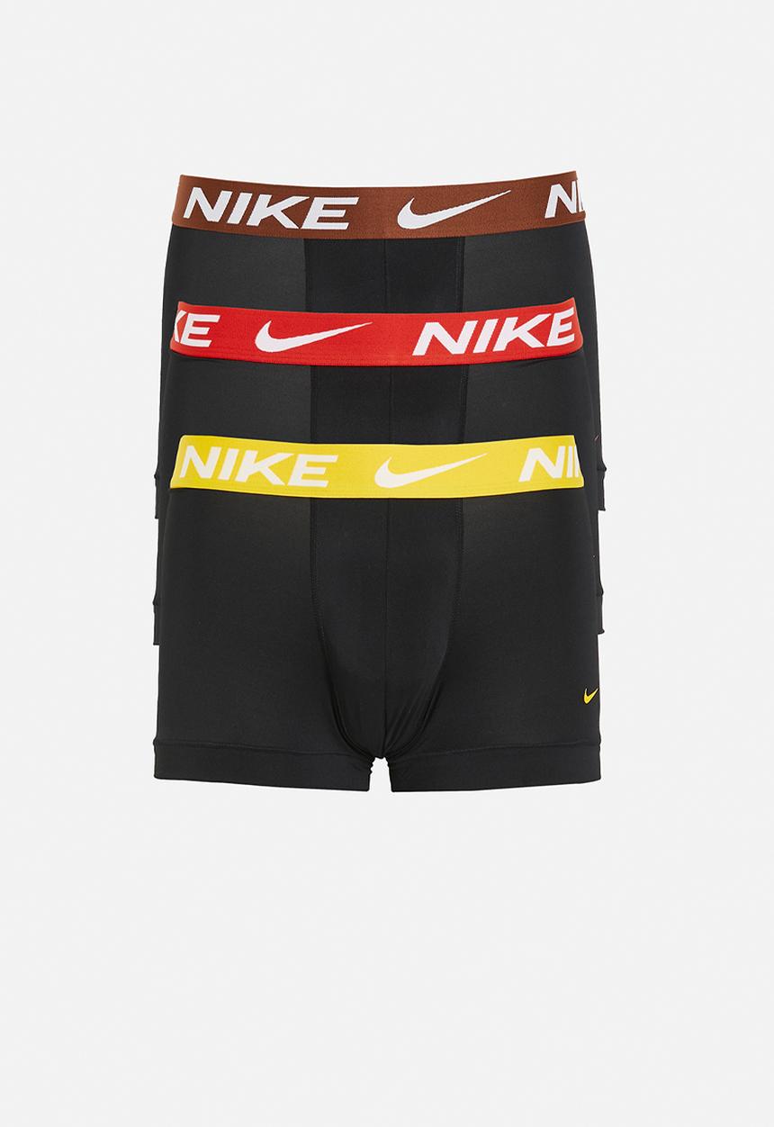 Nike - Dri-Fit Essential Micro Sport 3 Pack Trunk - BLACK - LIGHTENING/ PICANTE RED/ CINNAMON