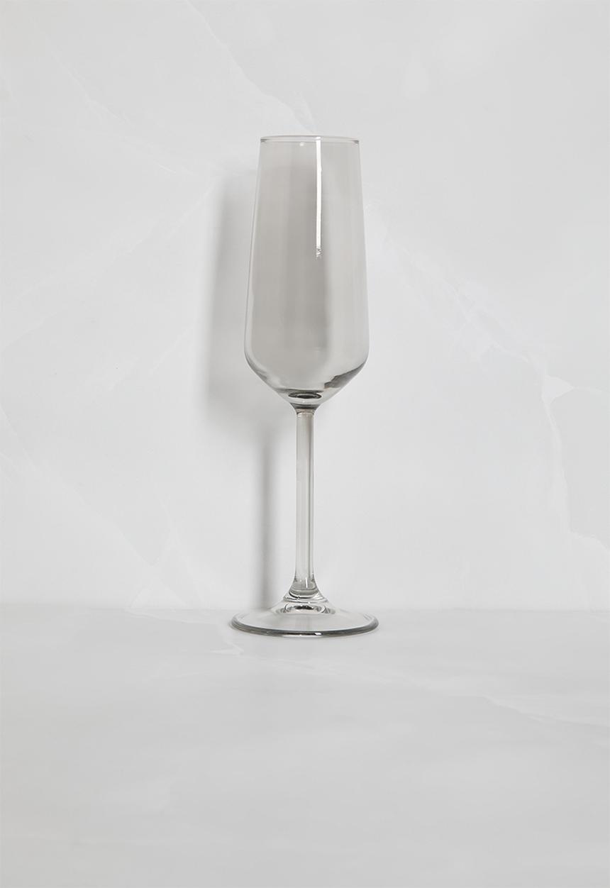 Excellent Houseware - Smoke champagne glass set of 2 - grey