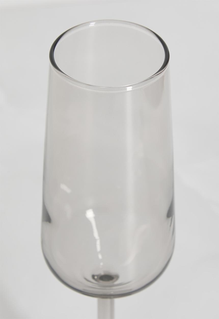 Excellent Houseware - Smoke champagne glass set of 2 - grey
