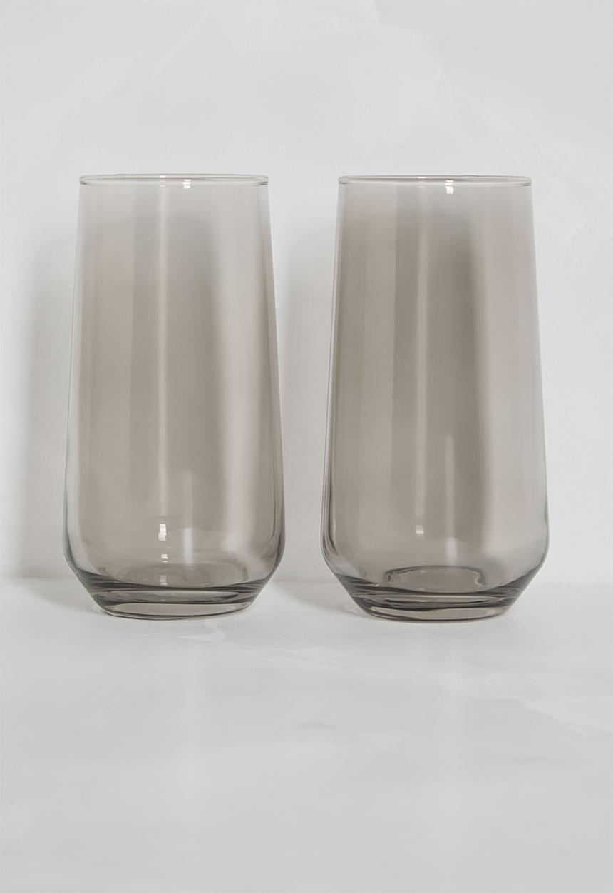 Excellent Houseware - Smoke tumbler glass set of 2 - grey