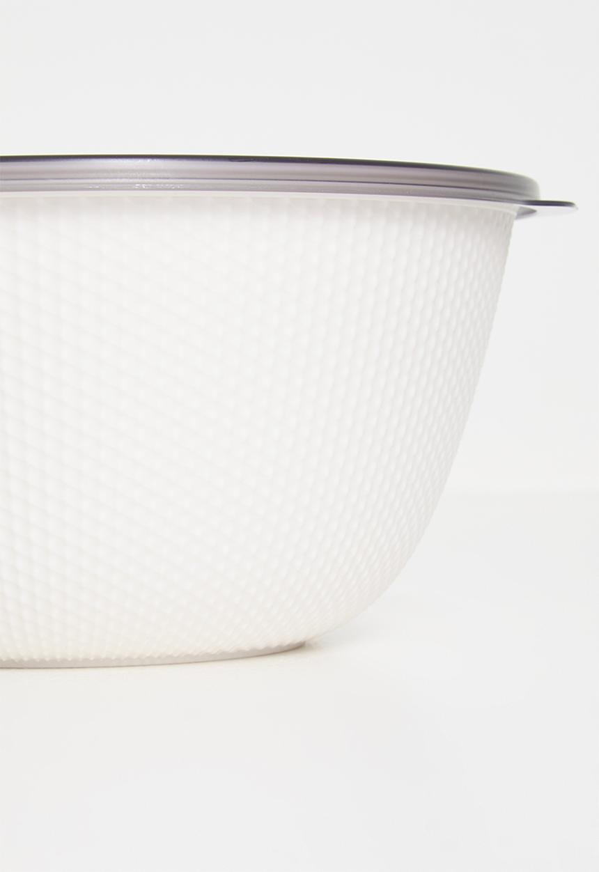 Excellent Houseware - Embossed nested food storage - cream