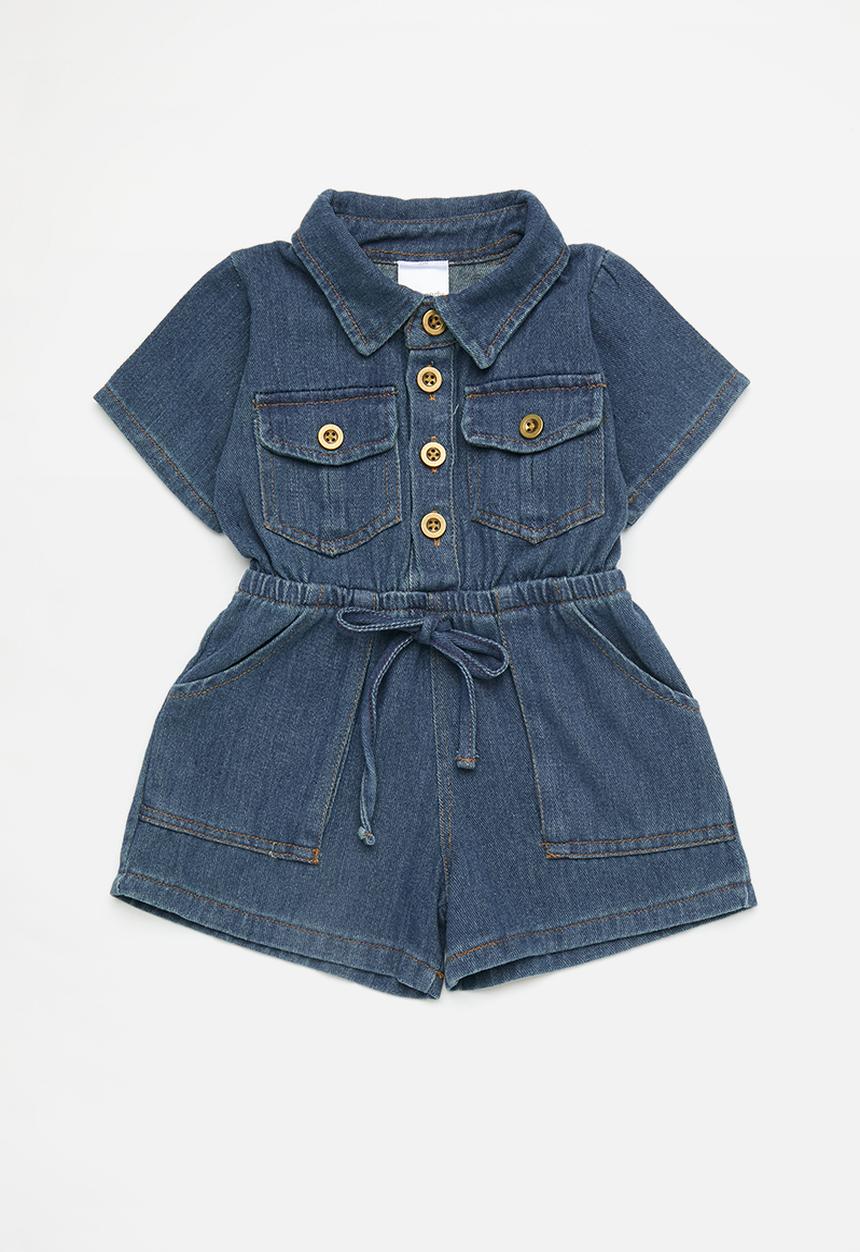 Pop Candy - Denim playsuit - blue
