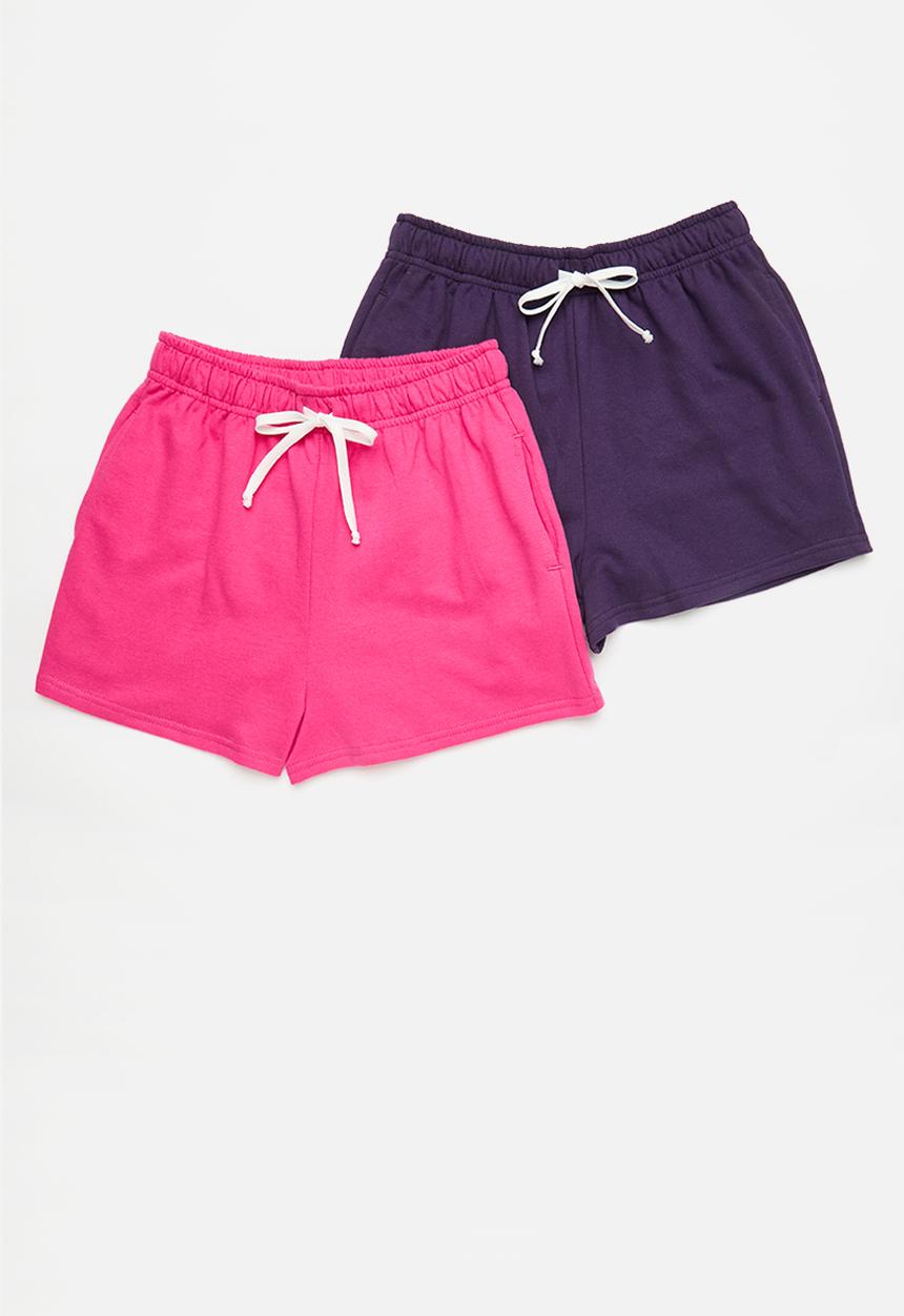 Pop Candy -  2 Pack sweatshort - cerise/purple