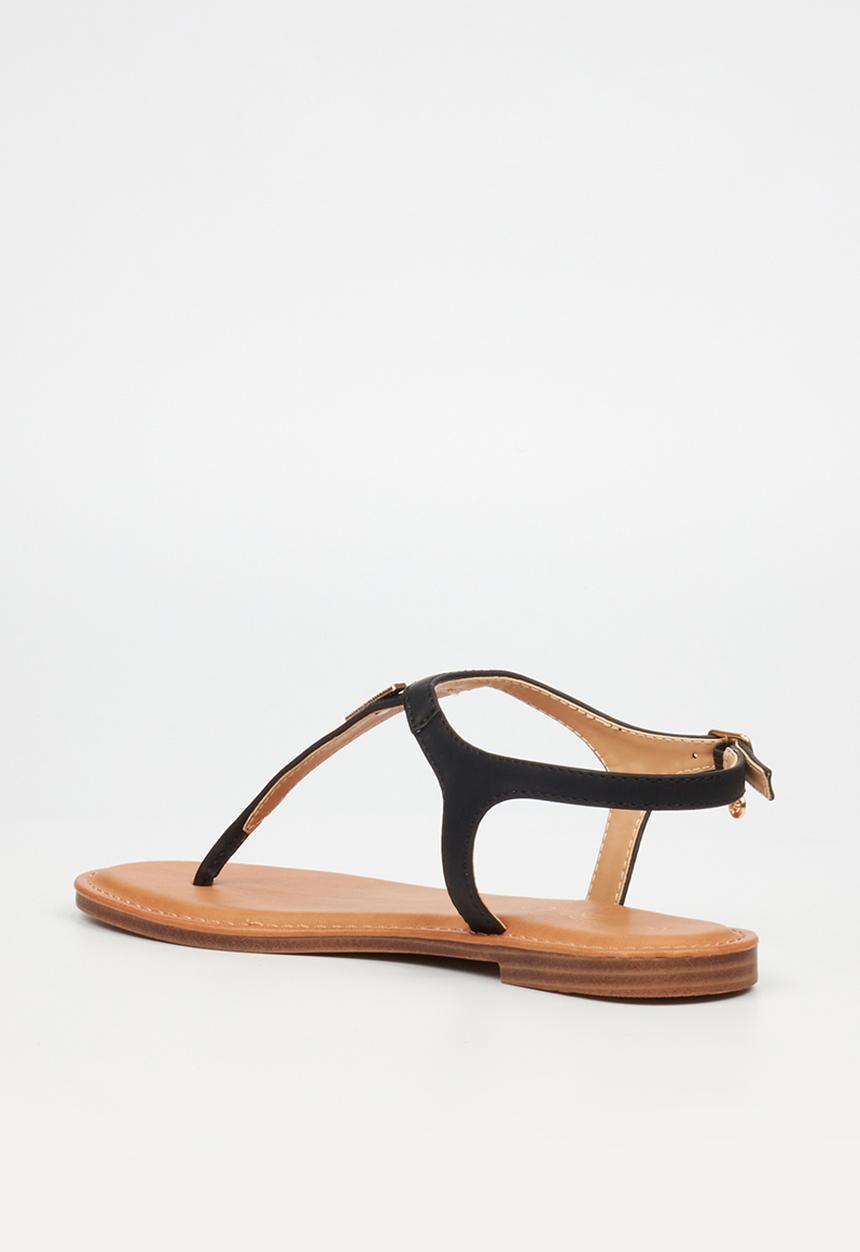 Miss Black - Basil 3 t-bar flat sandal - black