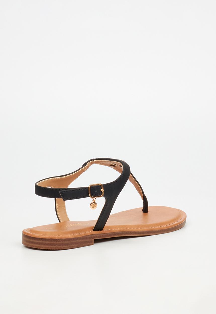 Miss Black - Basil 3 t-bar flat sandal - black