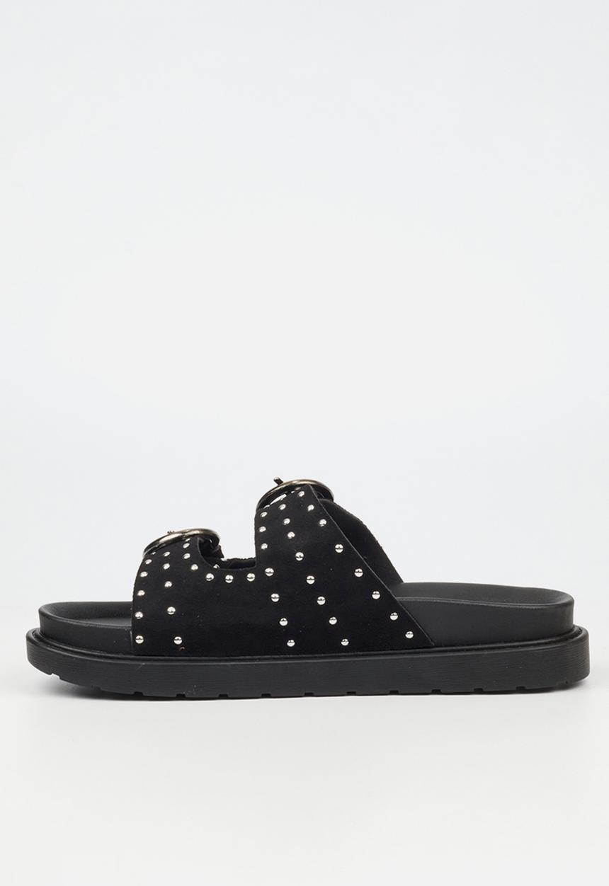 Butterfly Feet - Paloma 2 two strap slide - black