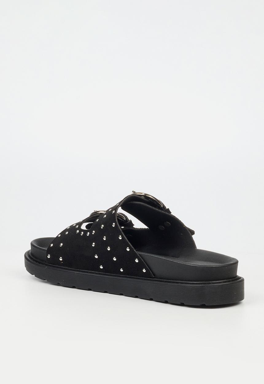 Butterfly Feet - Paloma 2 two strap slide - black