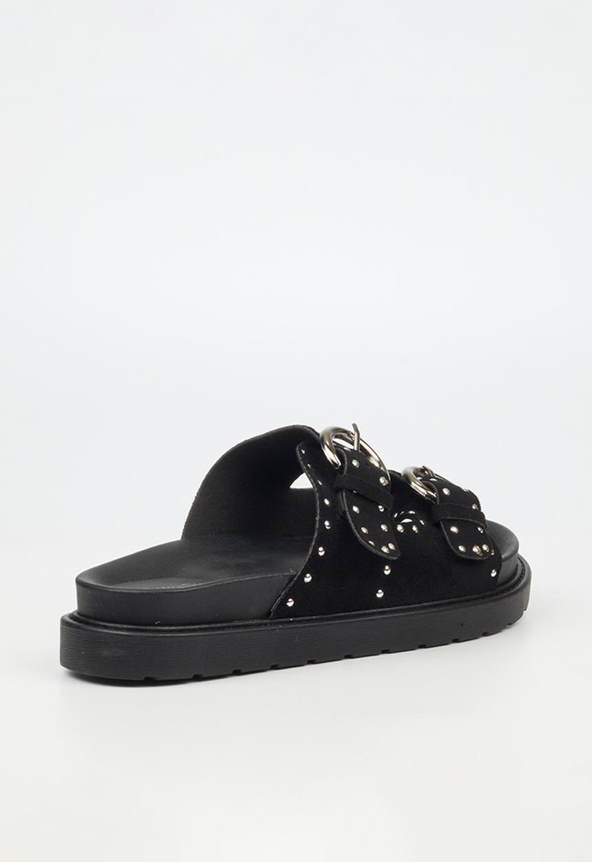 Butterfly Feet - Paloma 2 two strap slide - black