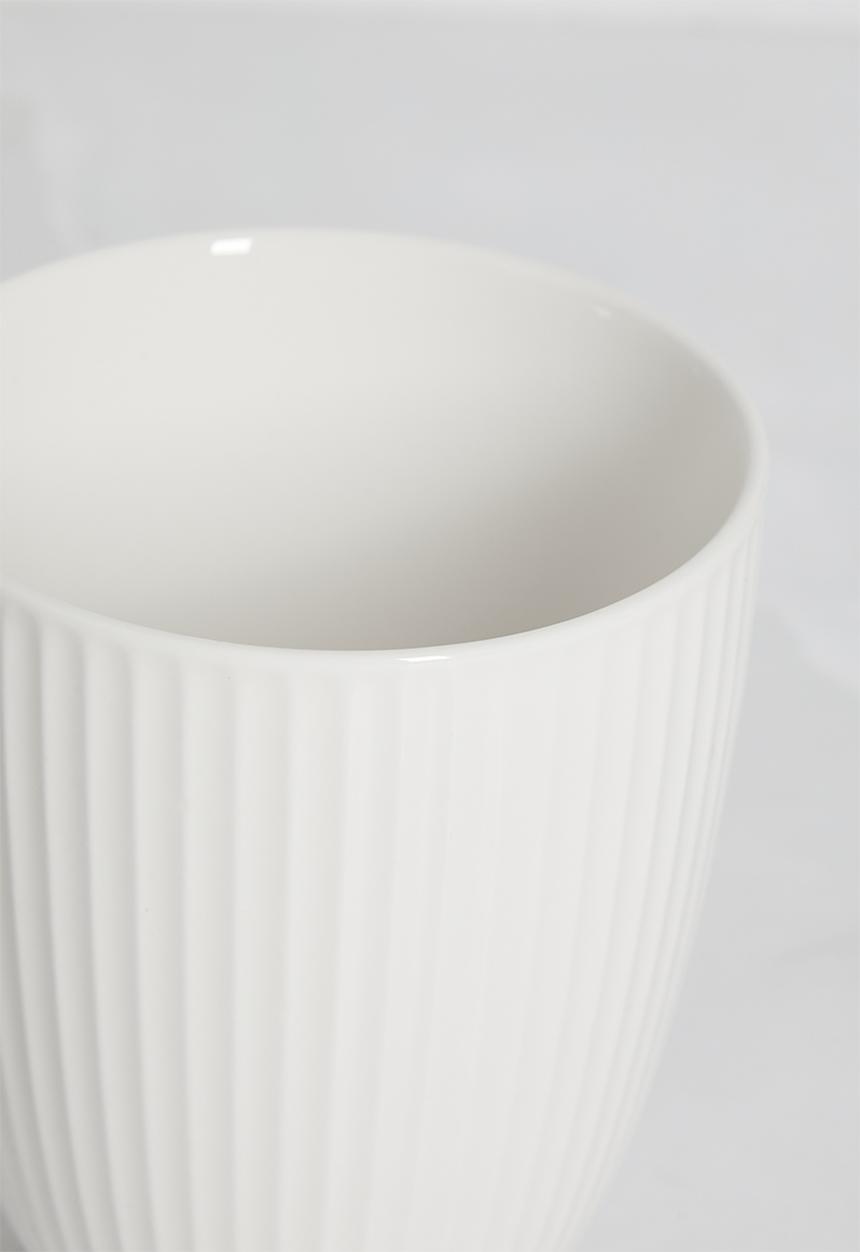 Excellent Houseware - Embossed porcelain mug  set of 4 - white