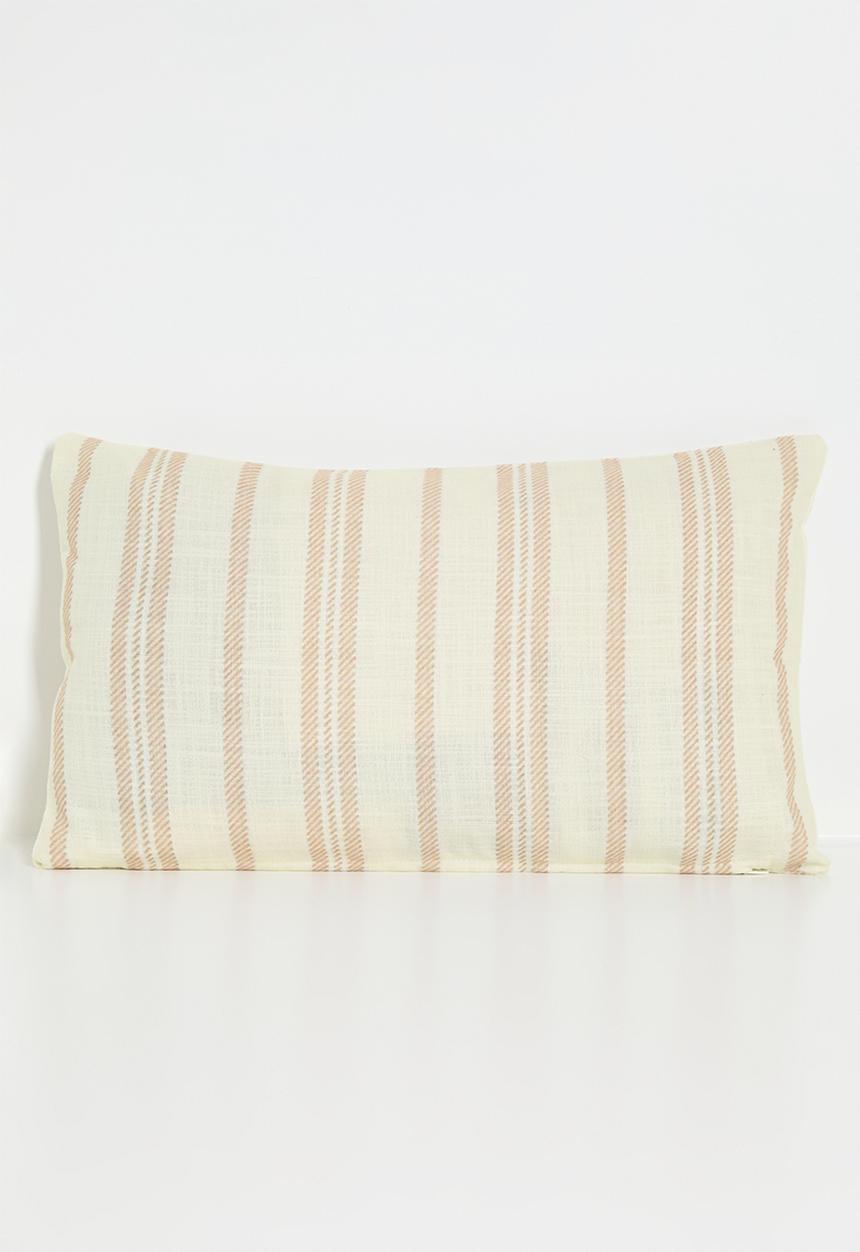 Sixth Floor - Ticking Printed Cushion Cover - Blush