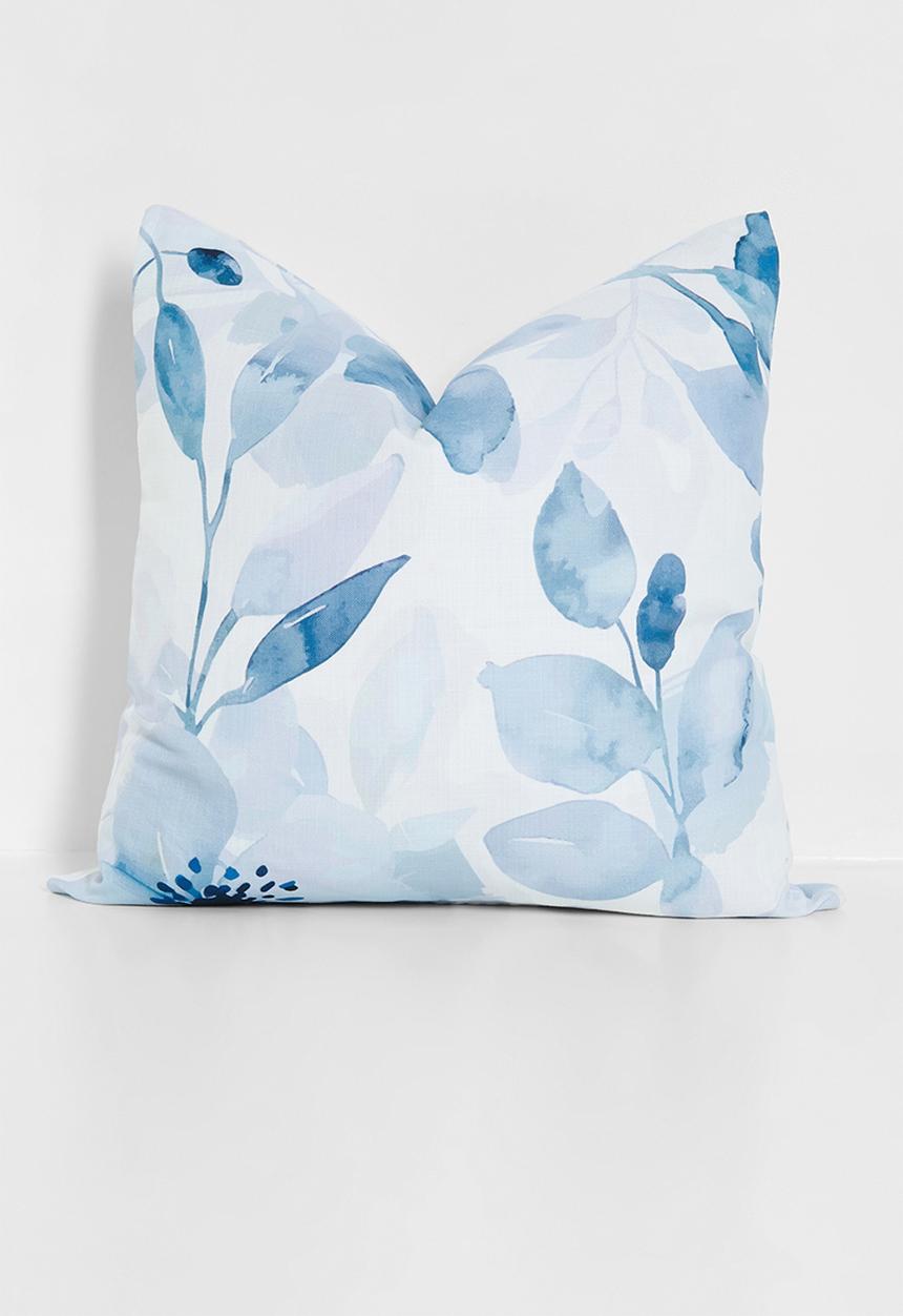 Sixth Floor - Floral Printed Cushion Cover - Blue