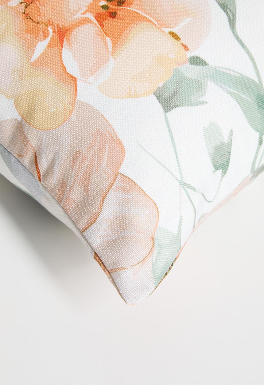 Sixth Floor - Floral Printed Cushion Cover - Peach