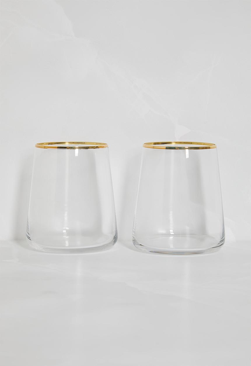 Excellent Houseware - Celebration wine glass set of 2 - clear