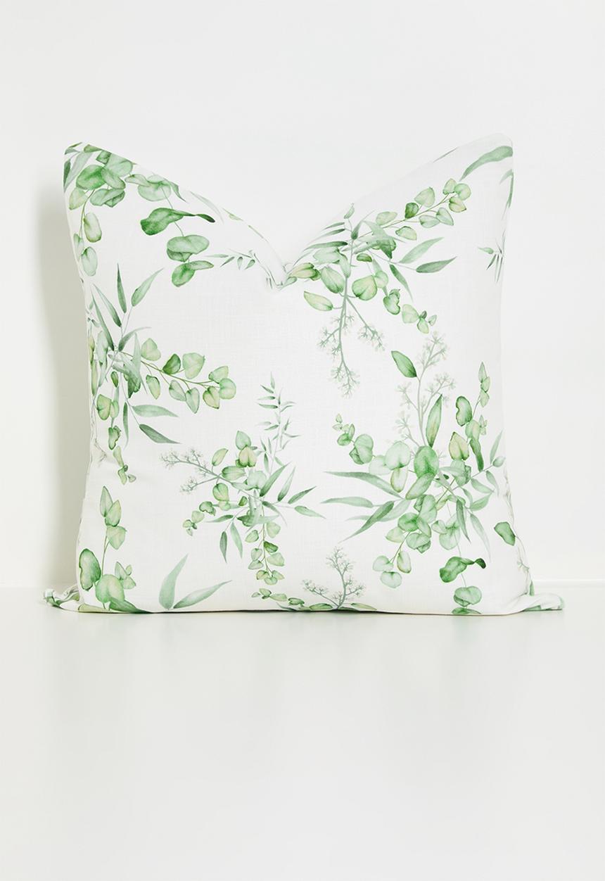 Sixth Floor - Eucalyptus Printed Cushion Cover - Green
