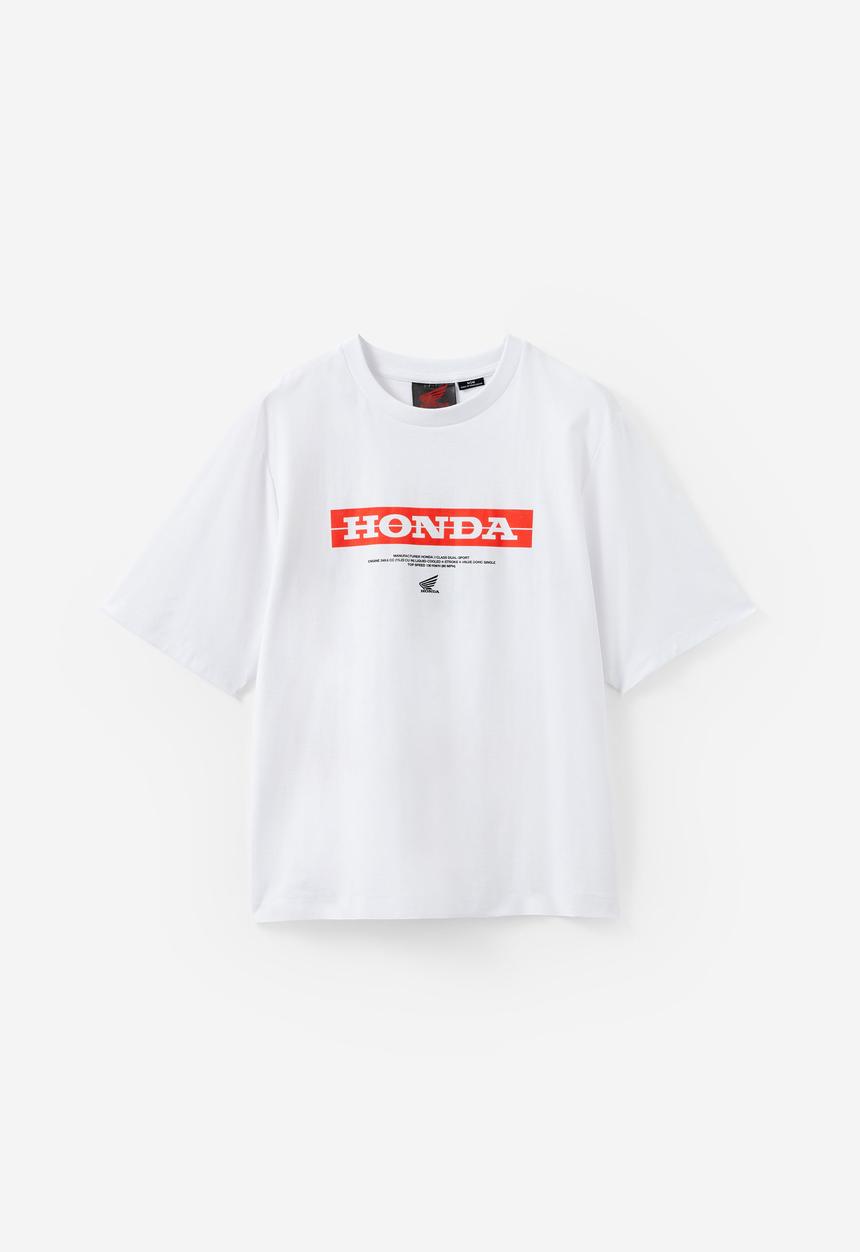 Cotton On - Cropped fit honda x jt racing T-shirt -lcn hon white / honda 