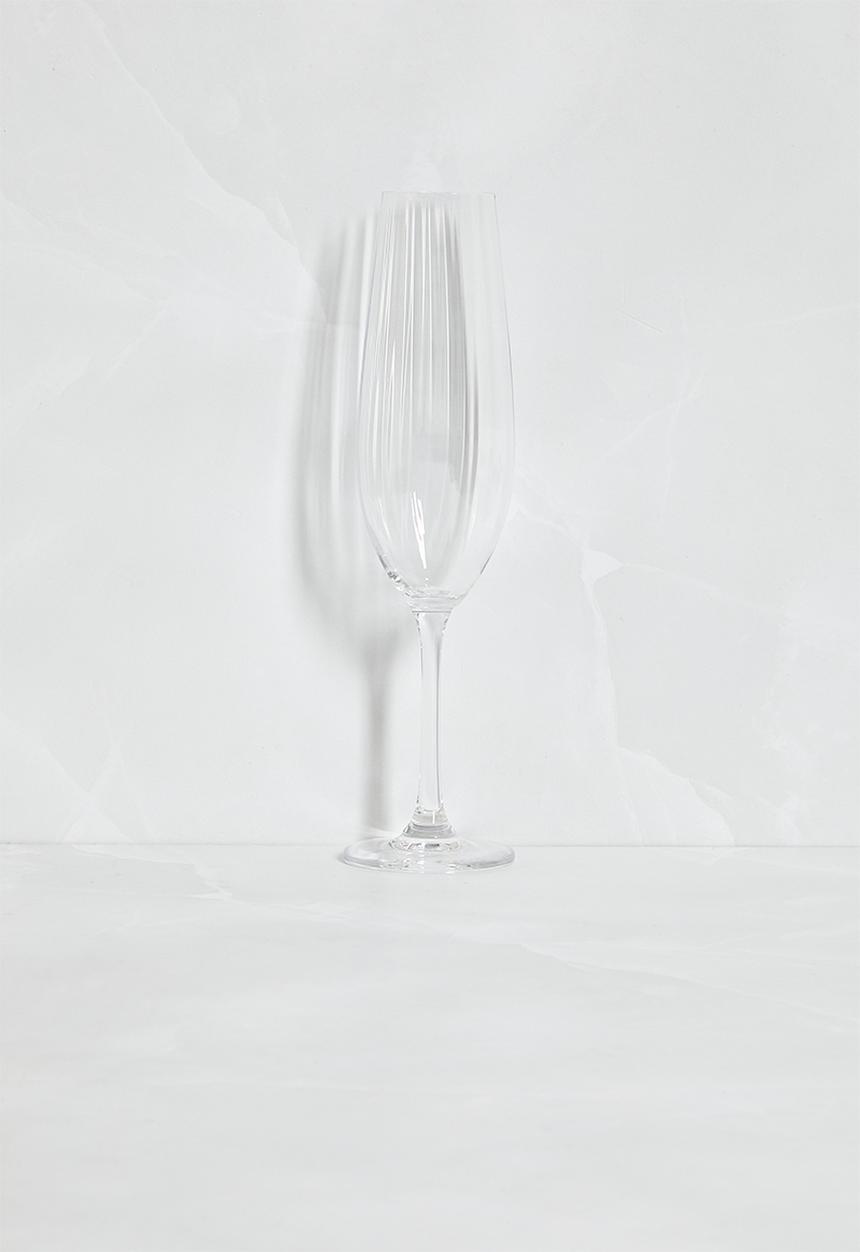 Excellent Houseware - Crystaline champagne glass set of 4 - Clear