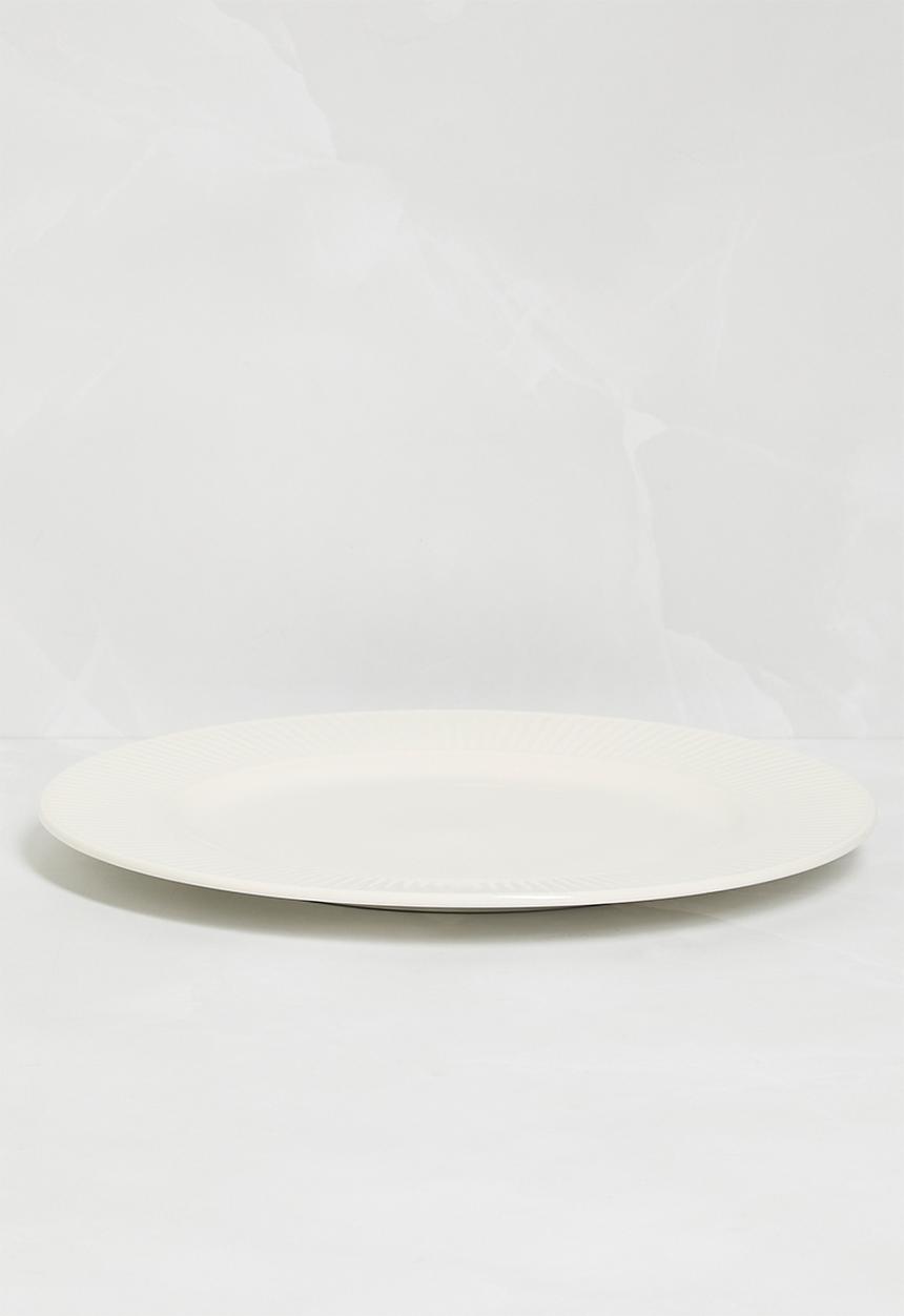 Excellent Houseware - Embossed porcelain plate set of 4 - white