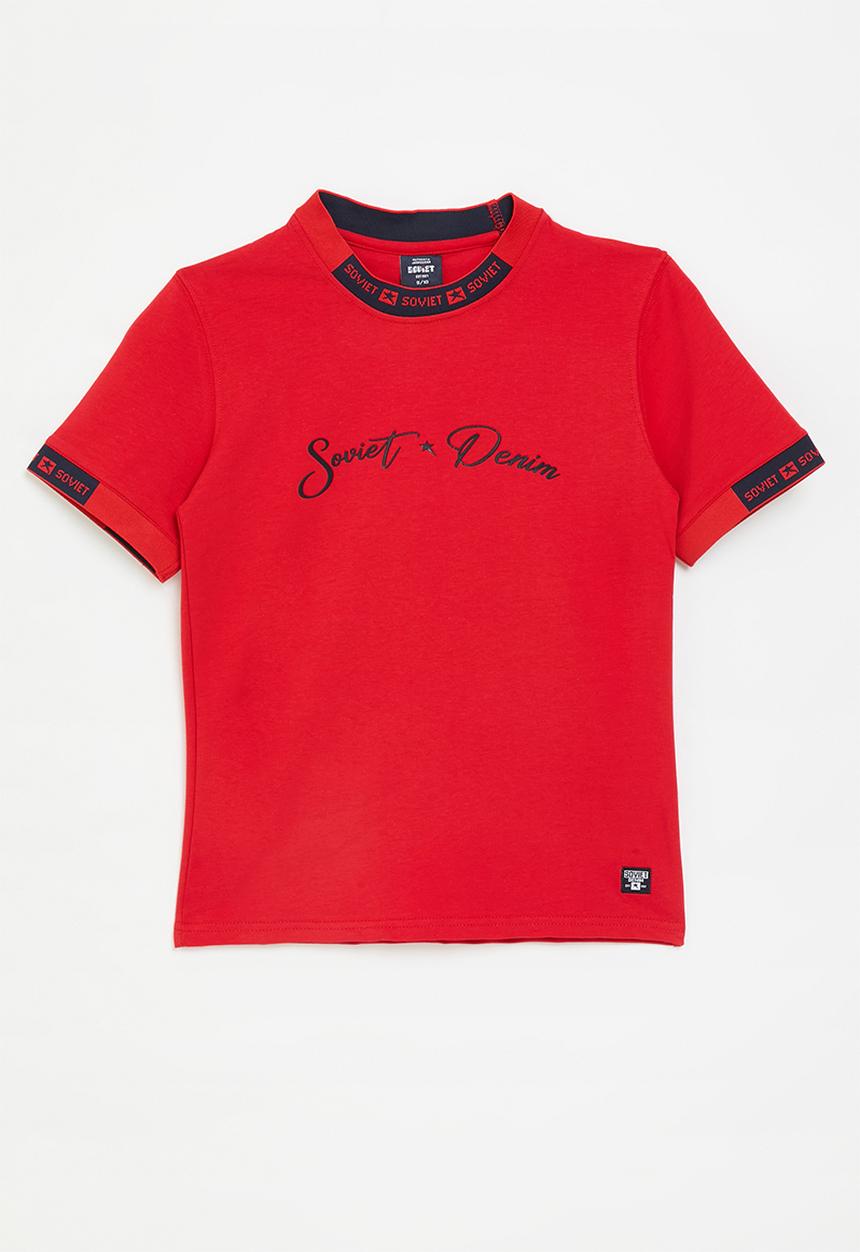 SOVIET - Boys crew neck tee - red