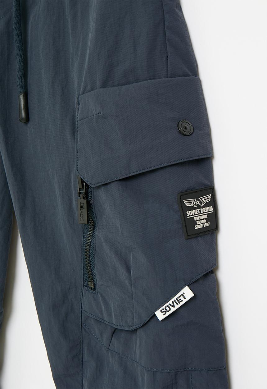 SOVIET - Boys fashion cargo nylon pants - navy