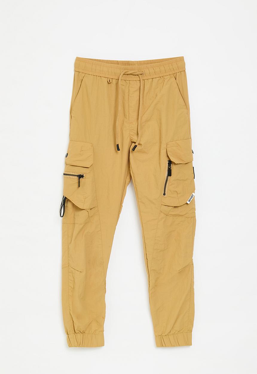 SOVIET - Boys fashion cargo nylon pants - new khaki