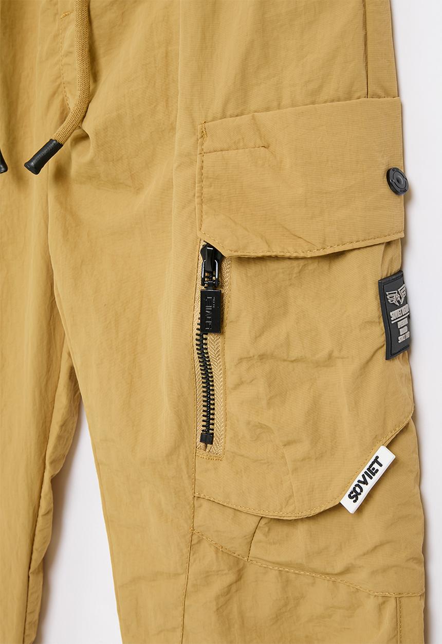SOVIET - Boys fashion cargo nylon pants - new khaki