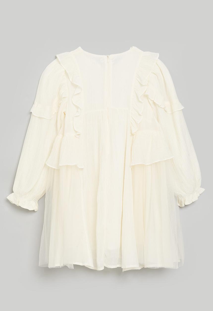 Pop Candy - Frilly boho dress - ivory
