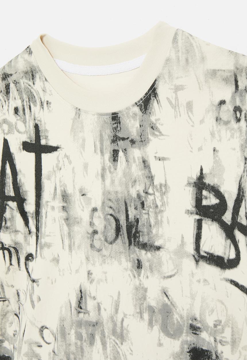 Pop Candy - Abstract print tee - cornsilk white