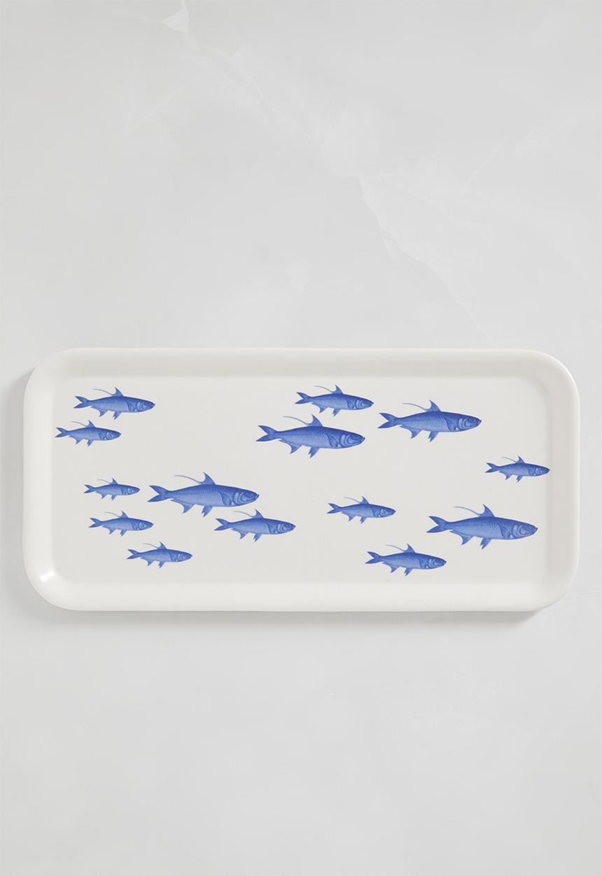 H&S - Nautic fish tray - blue & white 